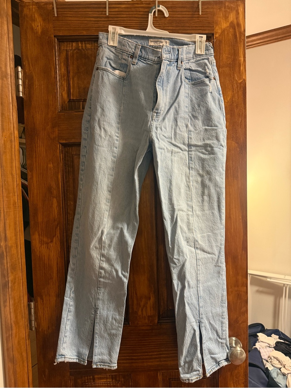 Abercrombie Light Blue Womens Straight-Leg Jeans